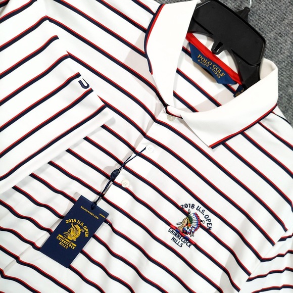 Polo Golf Ralph Lauren 2018 US Open Shinnecock Hills Shirt Mens Large Striped‎